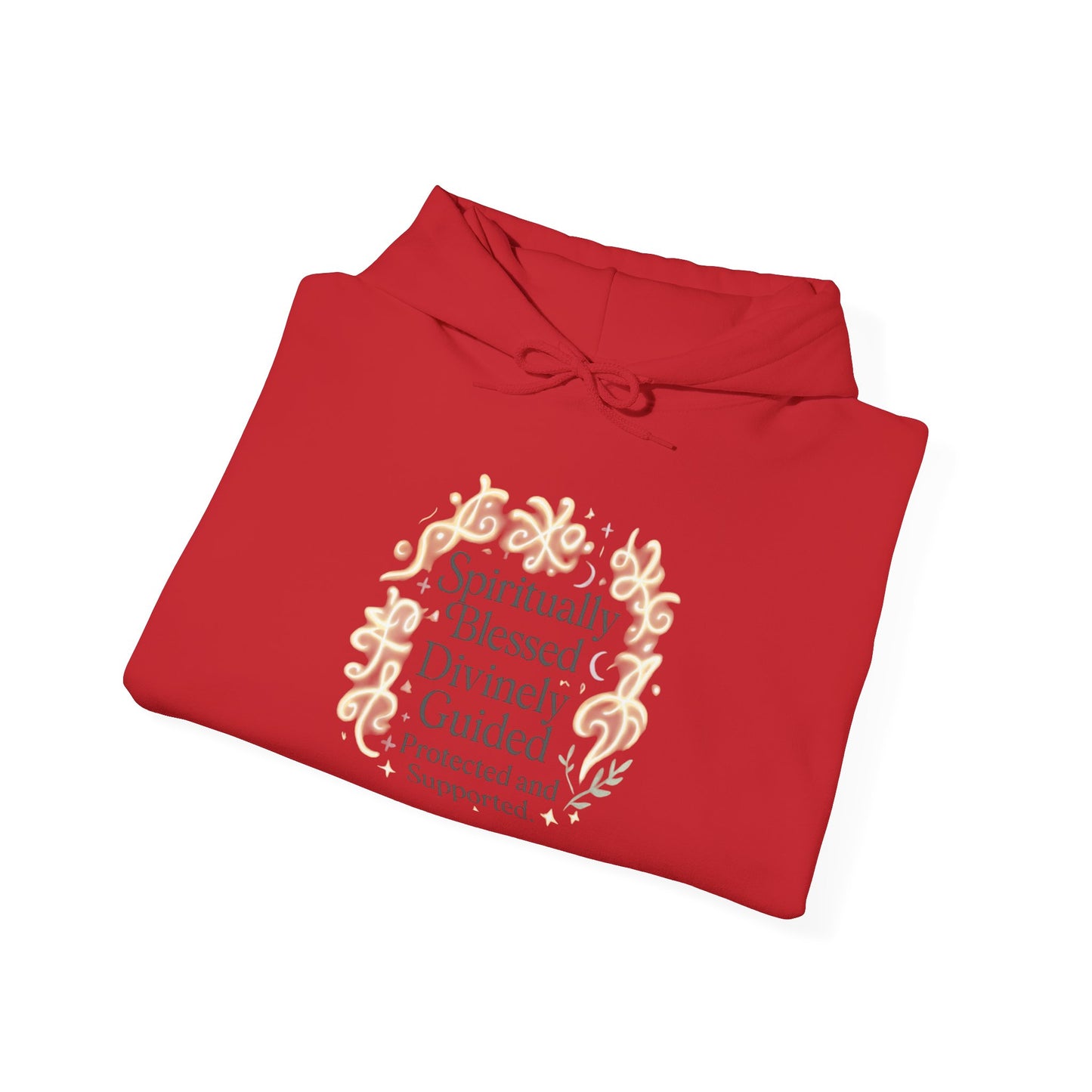 Felpa con cappuccio — Felpa con cappuccio floreale "Spiritualmente benedetto, divinamente guidato"