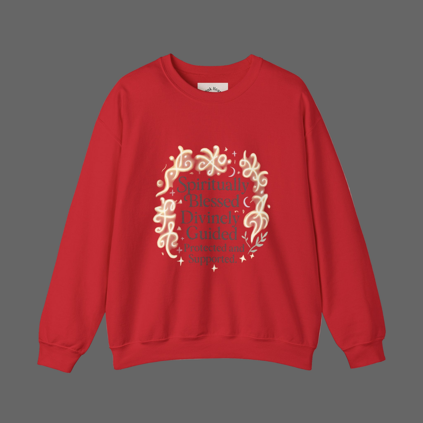 Felpa girocollo "Spiritually Blessed" — Pullover ispiratore "Spiritually Blessed, Divinely Guided"