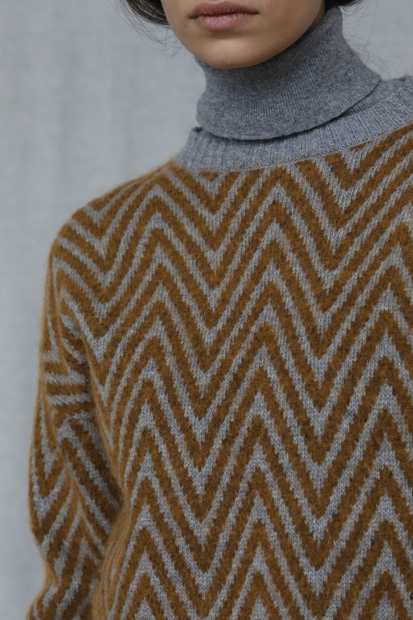 Girocollo con trama spigata in misto Lana - Paola