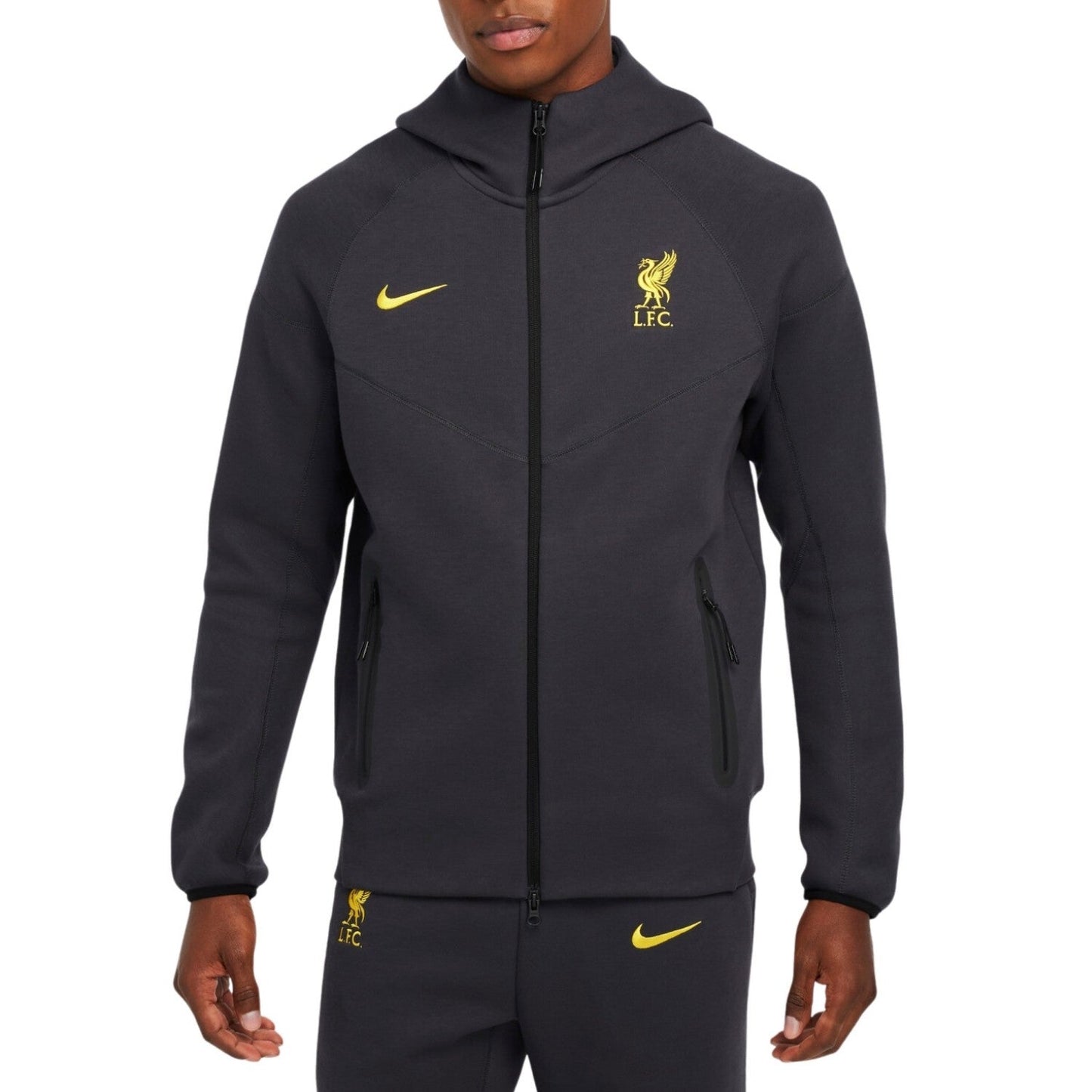 Tuta da rappresentanza Liverpool Tech Fleece 2024/25 grigio scuro - Nike