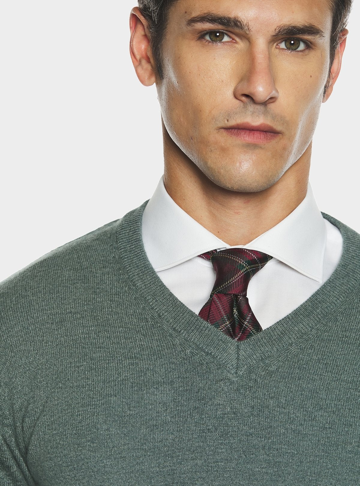 Maglia scollo a V in lana e cashmere