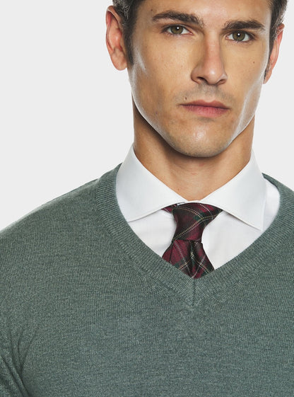 Maglia scollo a V in lana e cashmere