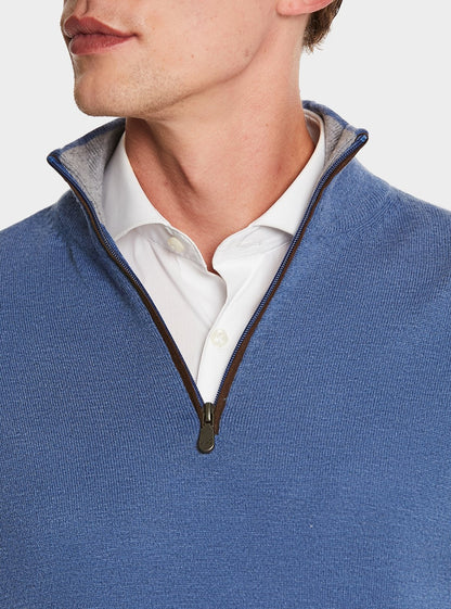 Maglia mezza zip in lana e cashmere