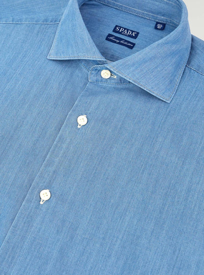 Camicia collo francese denim