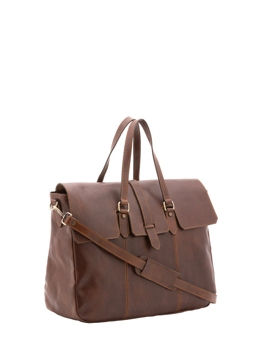 Borsa da viaggio unisex In Vera pelle Made in Italy 40x61x18 cm