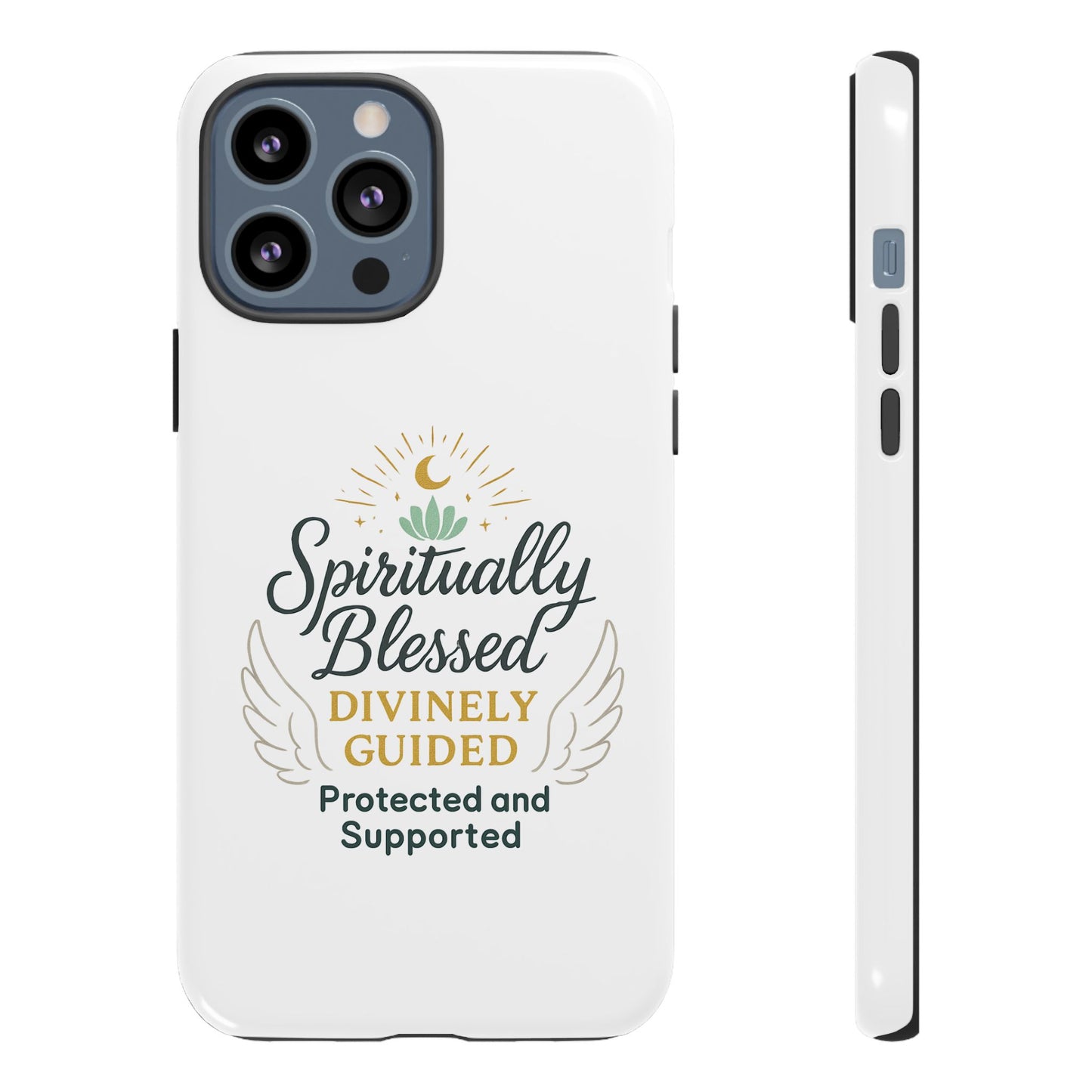 Custodia per telefono Spiritually Blessed — "Divinamente guidato, protetto e supportato"