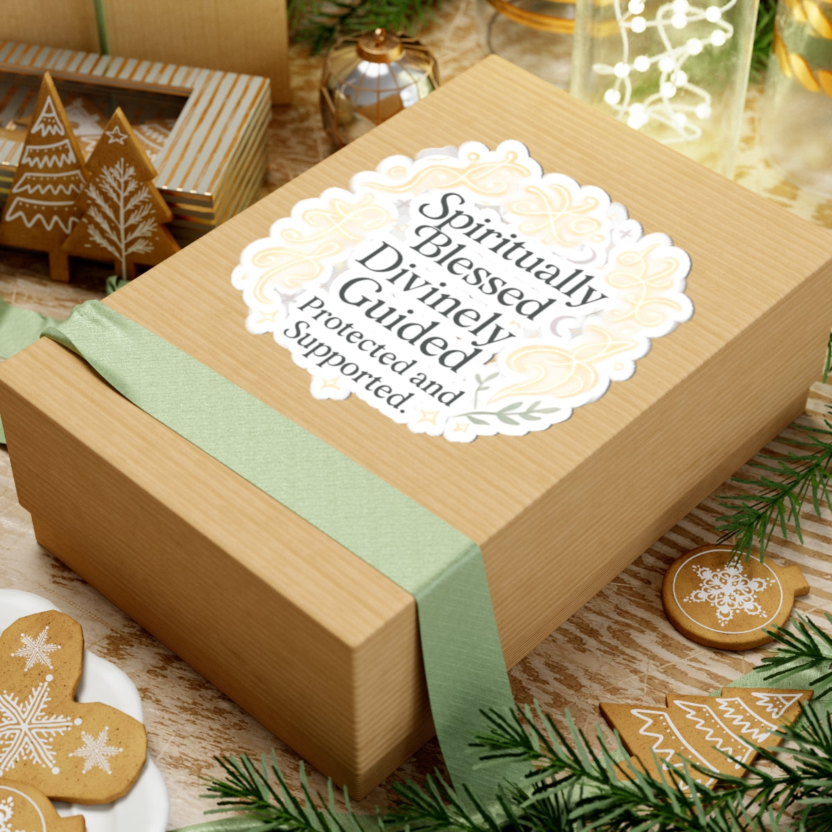 Adesivo Spiritualmente Benedetto e Divinamente Guidato — Vinile Kiss-Cut Ispirante 