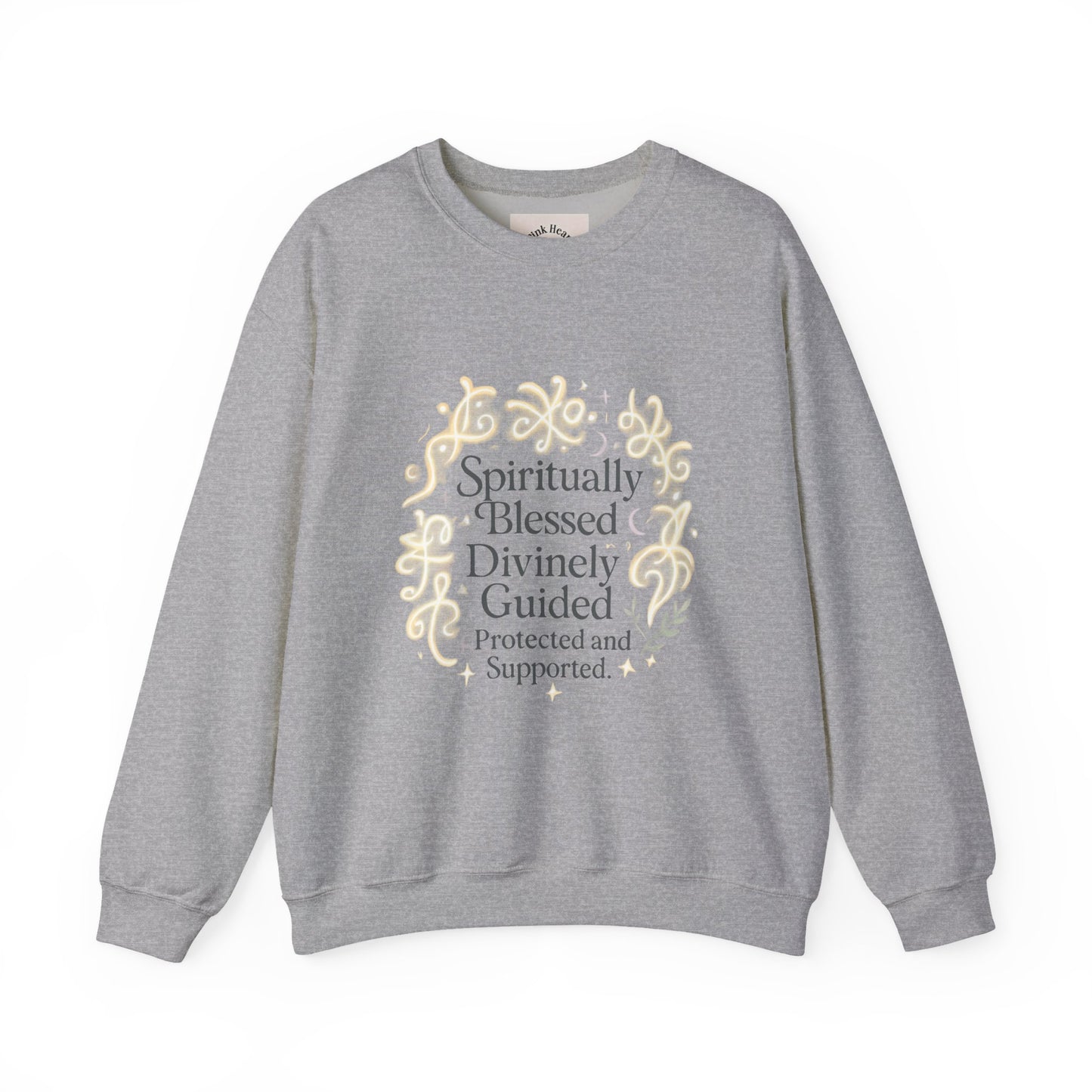 Felpa girocollo "Spiritually Blessed" — Pullover ispiratore "Spiritually Blessed, Divinely Guided" 