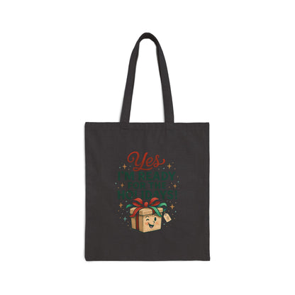 Borsa regalo per le feste — Shopper in tela con scritta "Sì, sono pronto per le feste!" 