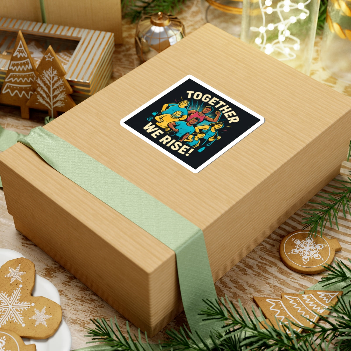 Adesivo Together We Rise — Adesivo fustellato per l'emancipazione e la comunità