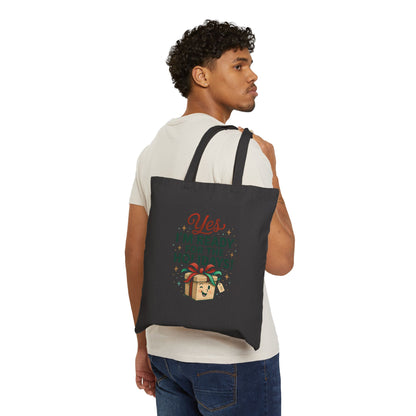 Borsa regalo per le feste — Shopper in tela con scritta "Sì, sono pronto per le feste!" 
