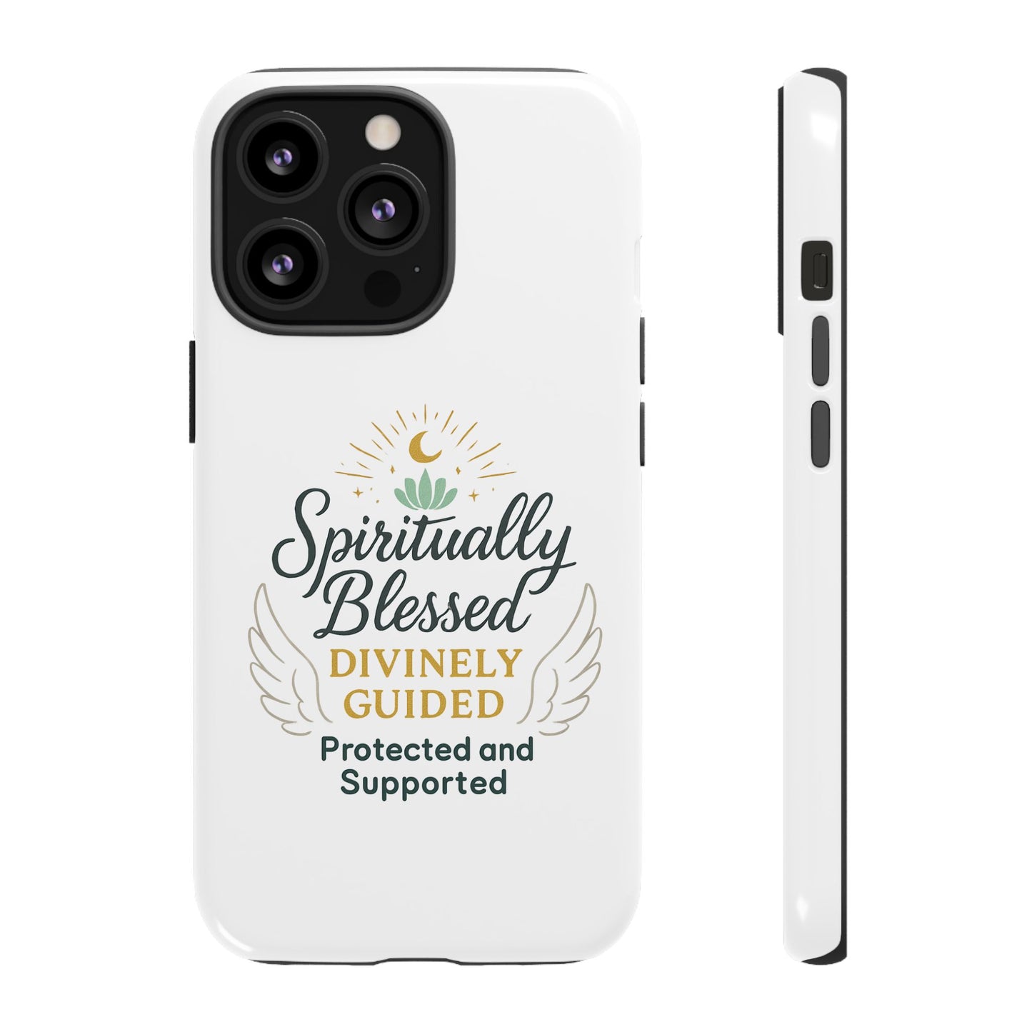 Custodia per telefono Spiritually Blessed — "Divinamente guidato, protetto e supportato"