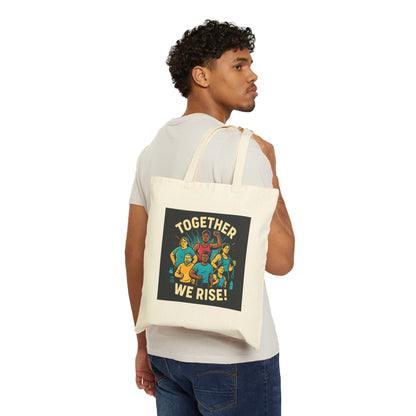 Borsa tote Together We Rise — Shopper in tela grafica Unity 