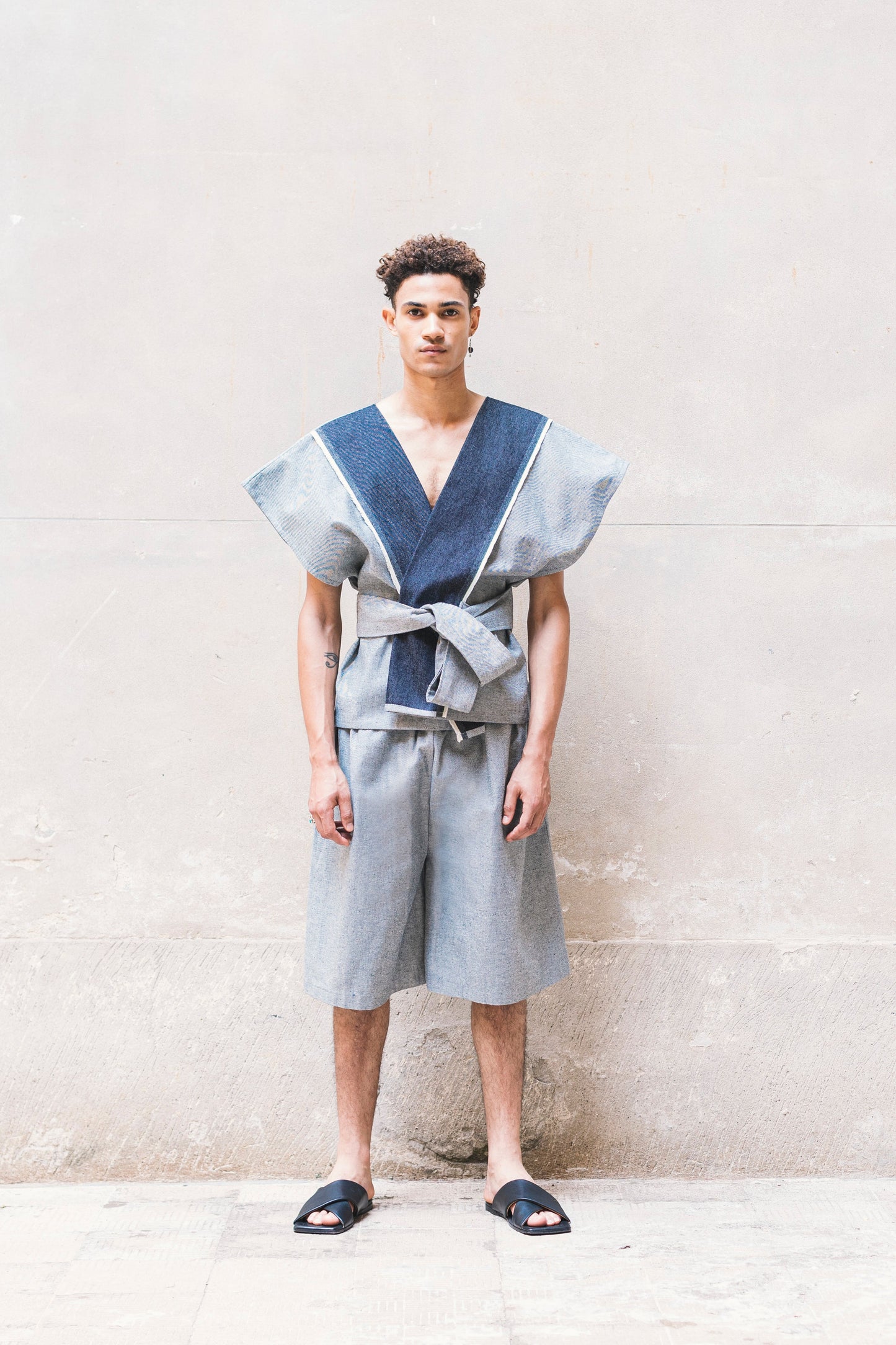 Kimono corto in denim Karategi