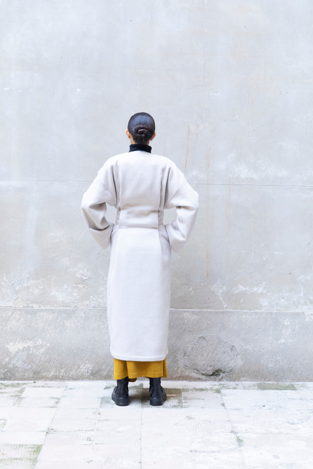 Cappotto lungo in lana riciclata