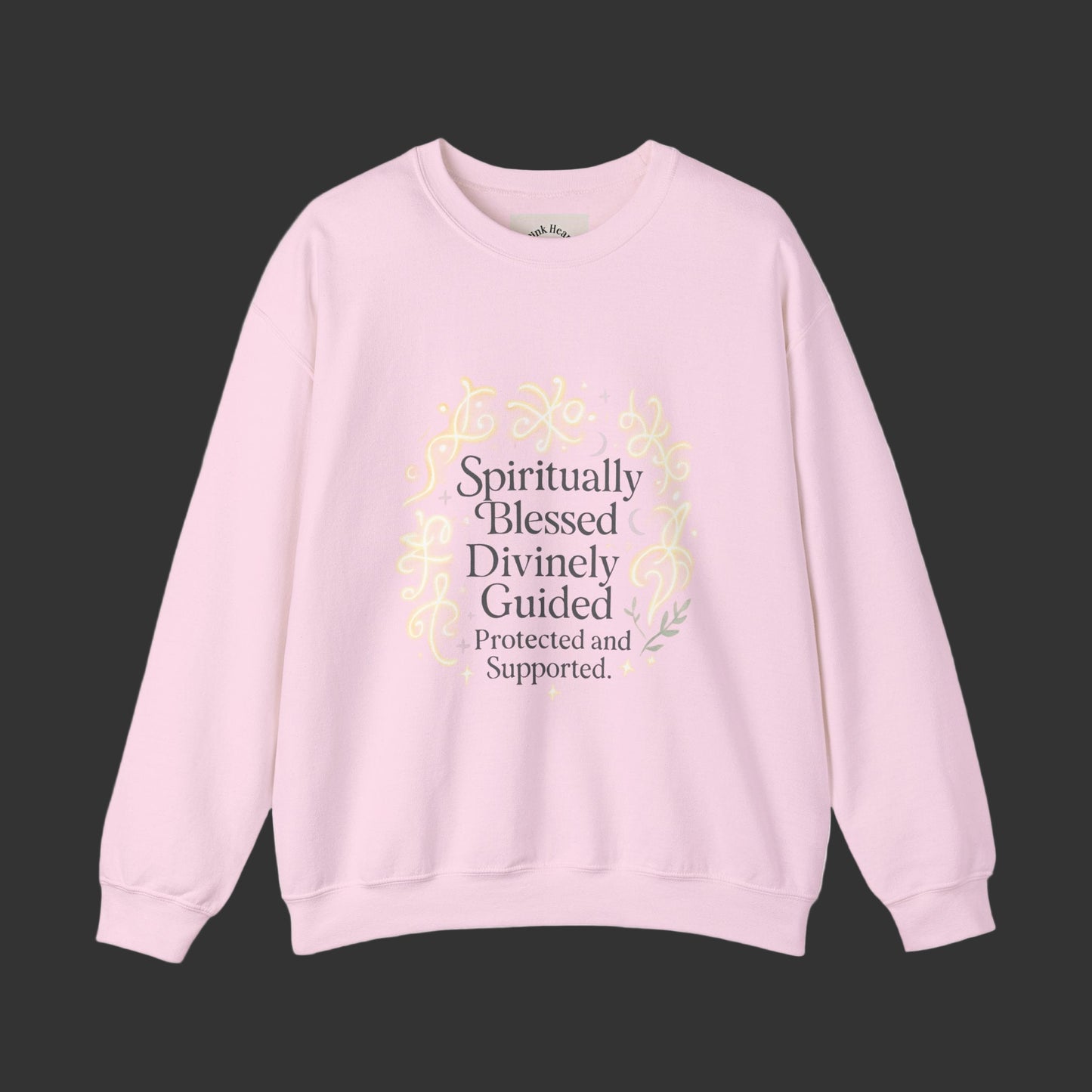 Felpa girocollo "Spiritually Blessed" — Pullover ispiratore "Spiritually Blessed, Divinely Guided" 