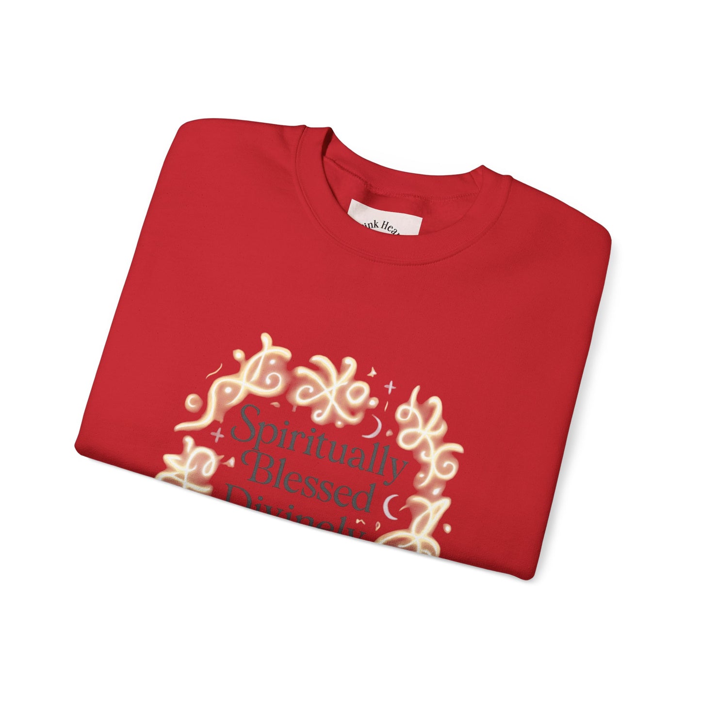 Felpa girocollo "Spiritually Blessed" — Pullover ispiratore "Spiritually Blessed, Divinely Guided" 
