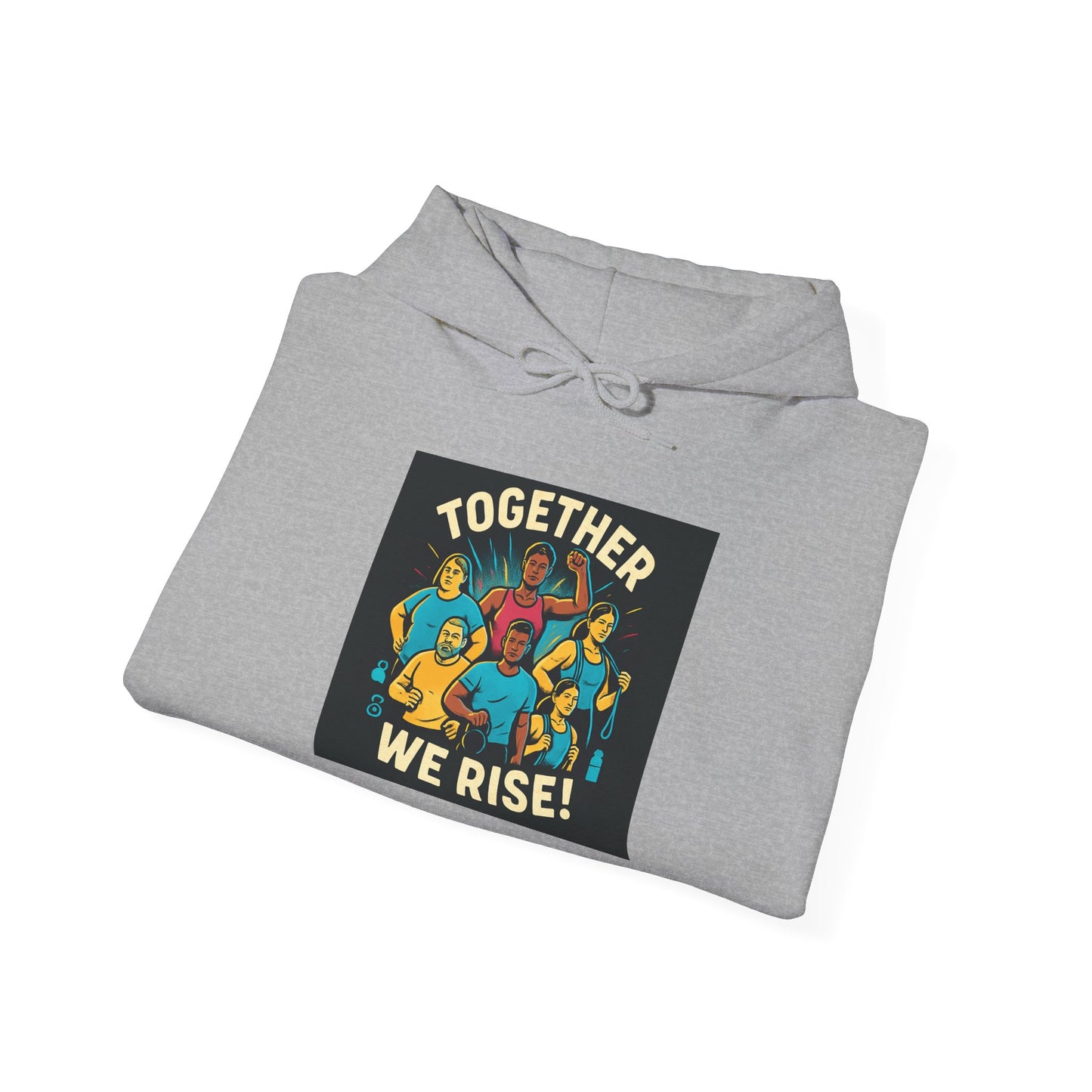 Felpa con cappuccio Together We Rise — Pullover con grafica Bold Unity 