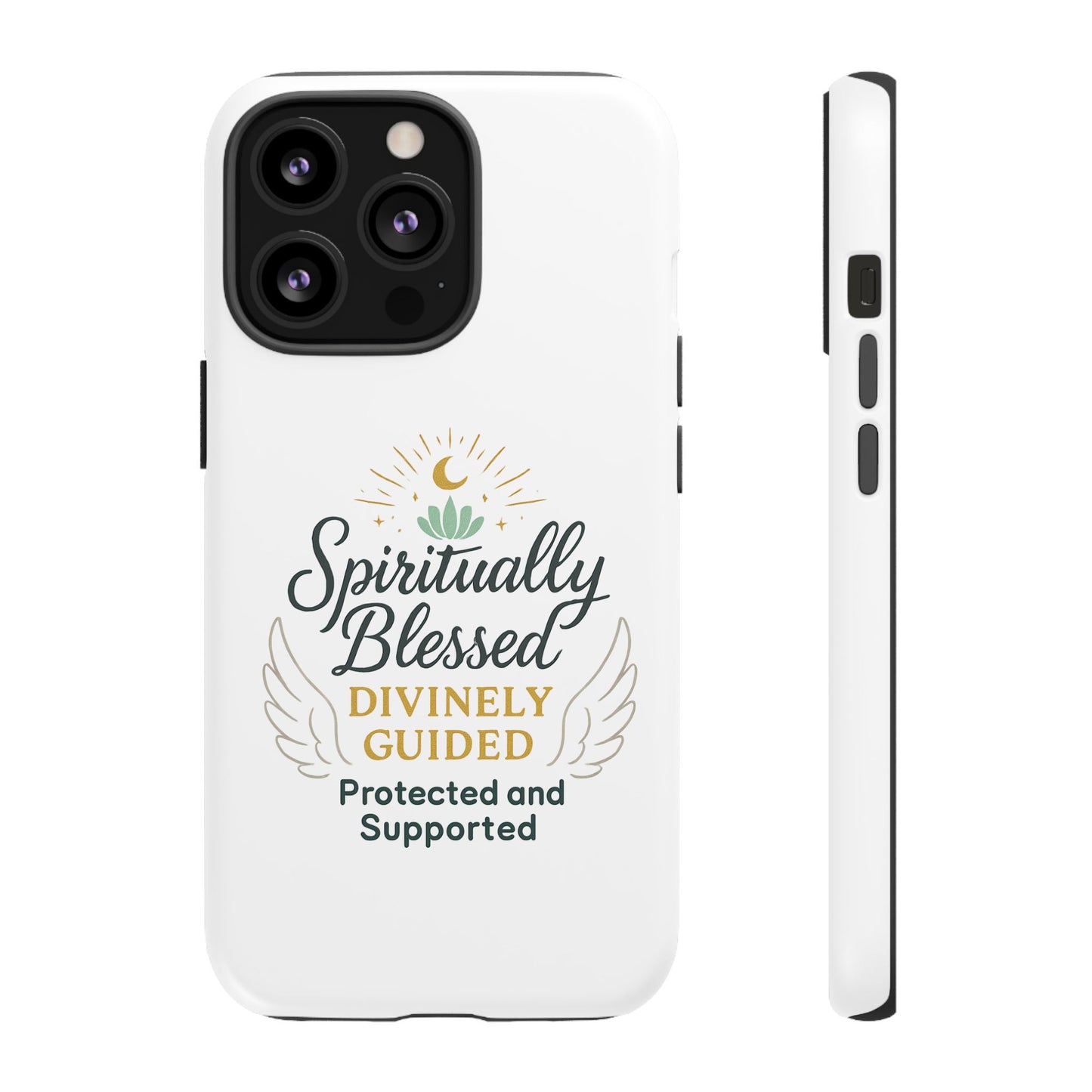 Custodia per telefono Spiritually Blessed — "Divinamente guidato, protetto e supportato"