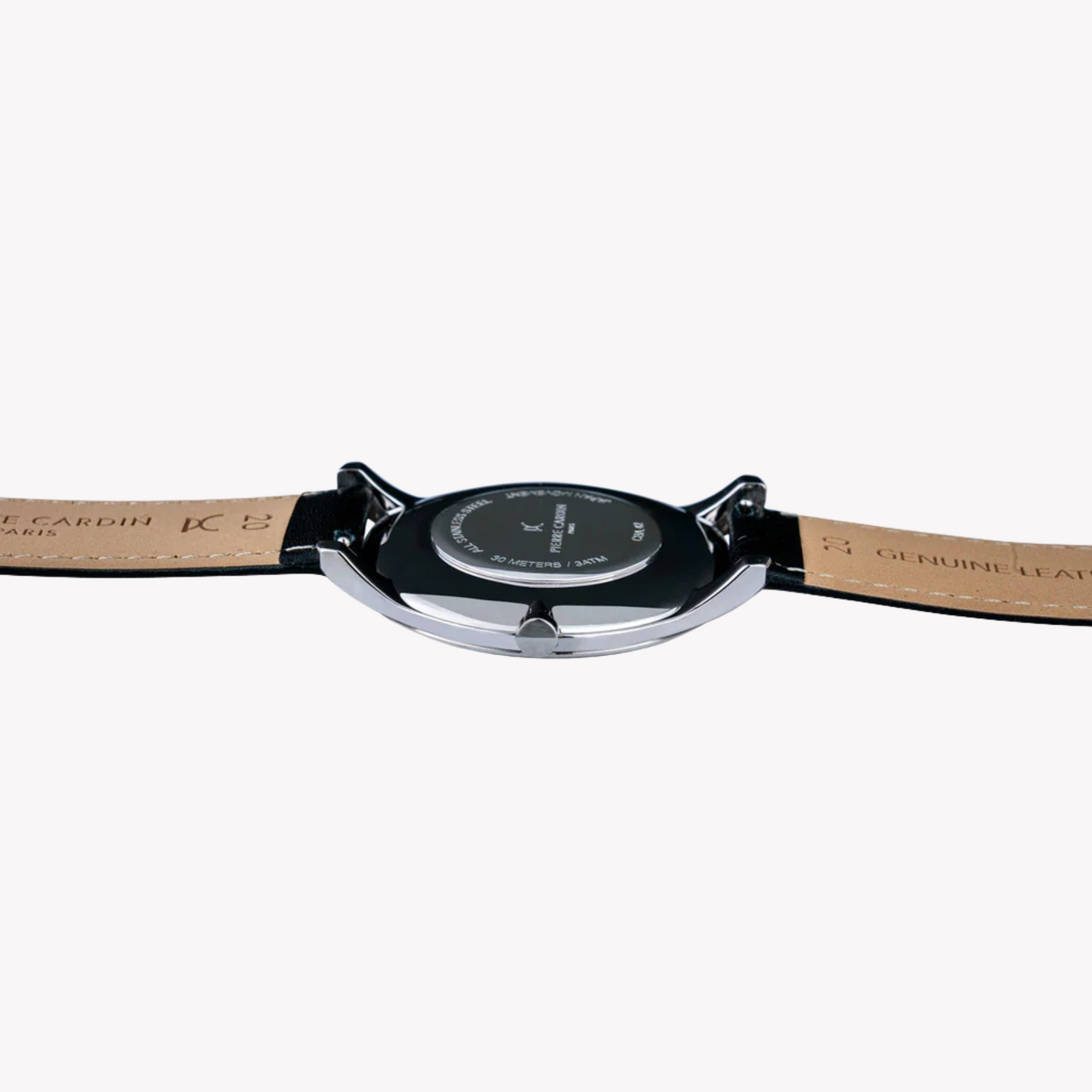 Orologio da uomo Pierre Cardin in pelle nera, quadrante grigio | Cba.4003