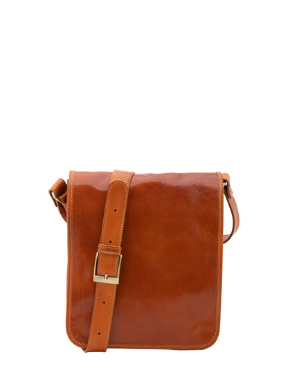 Borsa a tracolla da uomo In Vera pelle Made in Italy 29x24x9 cm