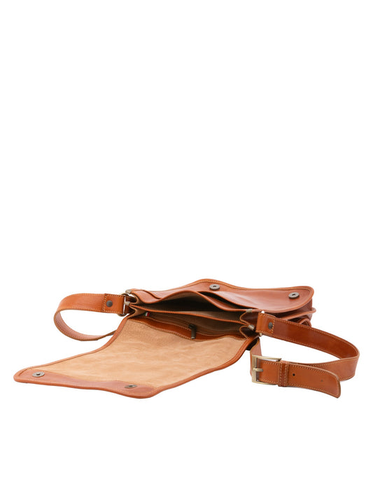 Borsa a tracolla da uomo In Vera pelle Made in Italy 29x24x9 cm