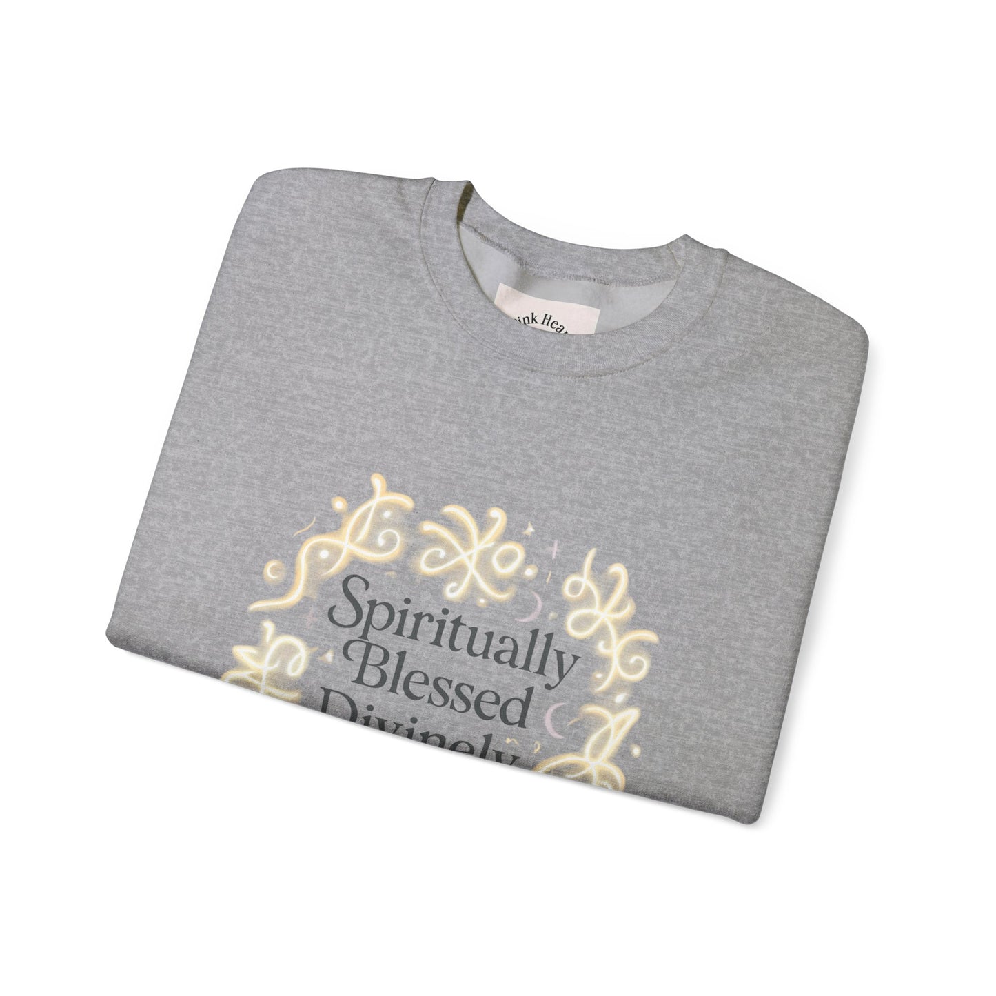 Felpa girocollo "Spiritually Blessed" — Pullover ispiratore "Spiritually Blessed, Divinely Guided" 