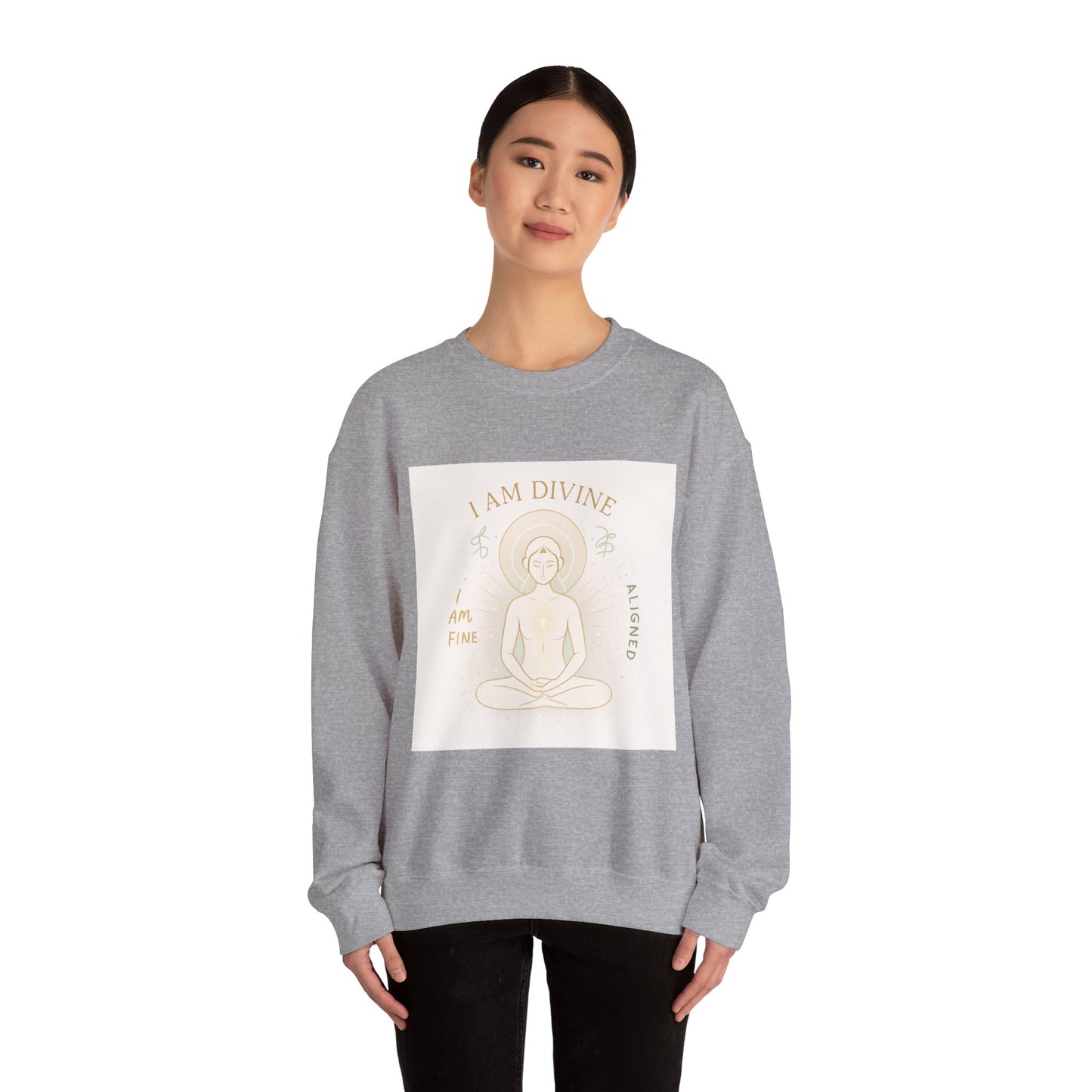 Affirmations Crewneck Sweatshirt - Divine Alignment Positive Mindset