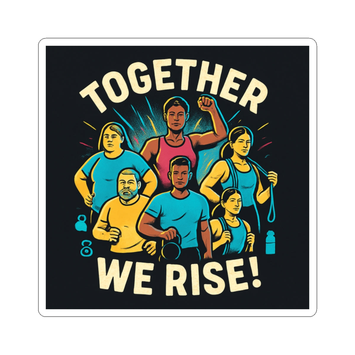 Adesivo Together We Rise — Adesivo fustellato per l'emancipazione e la comunità