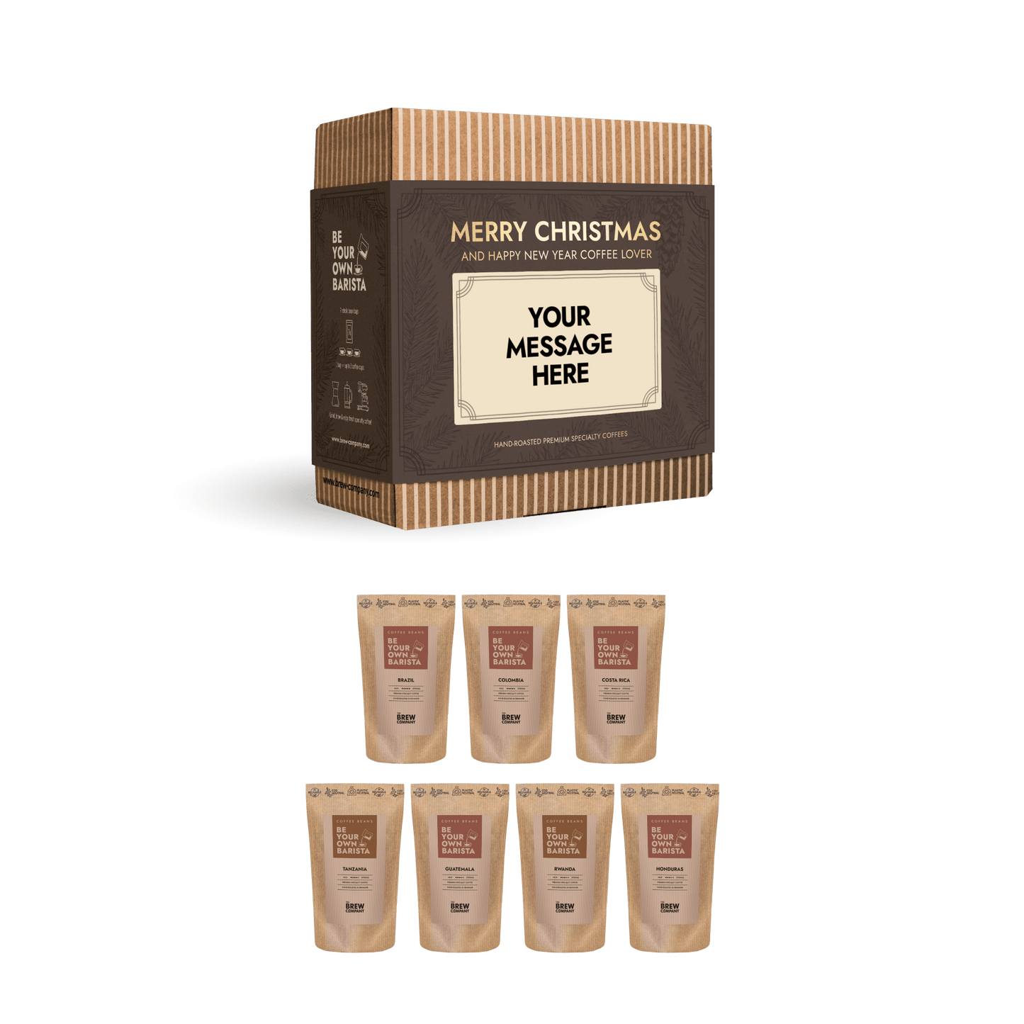 SCATOLA REGALO DI NATALE PERSONALIZZABILE CON CHICCHI DI CAFFÈ SPECIALI