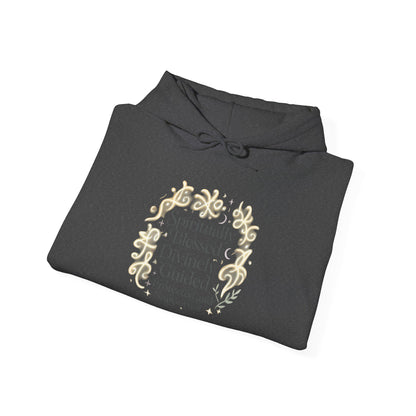 Felpa con cappuccio — Felpa con cappuccio floreale "Spiritualmente benedetto, divinamente guidato" 