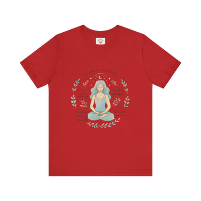 Maglietta da donna per la meditazione — Maglietta con affermazione di consapevolezza 