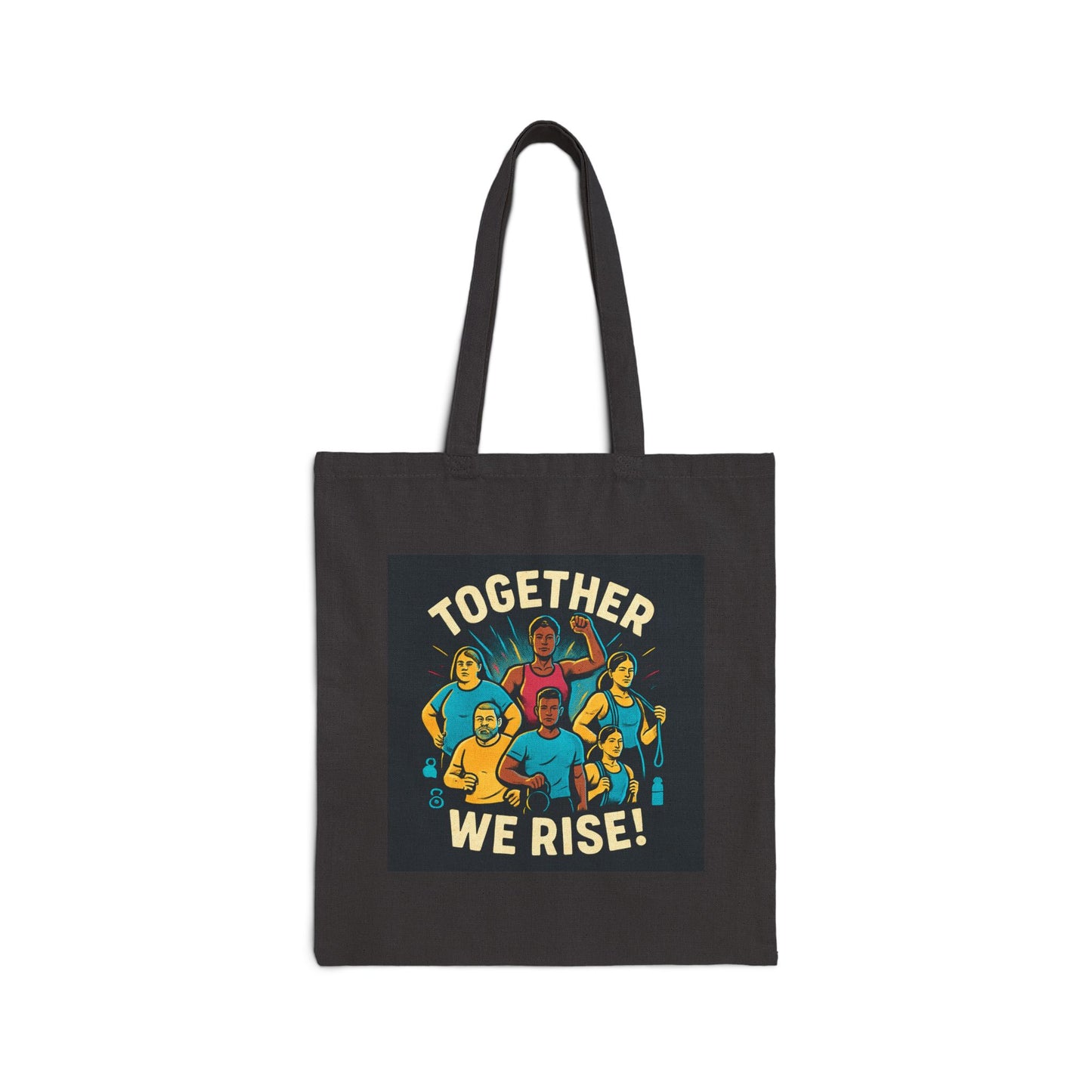 Borsa tote Together We Rise — Shopper in tela grafica Unity 