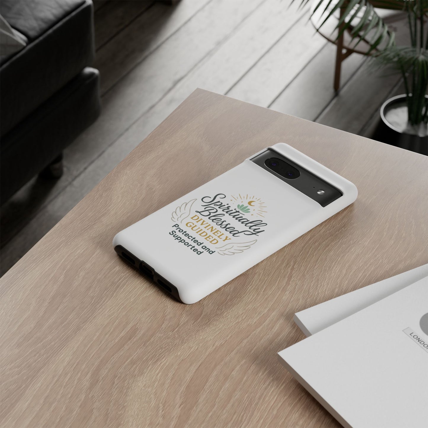 Custodia per telefono Spiritually Blessed — "Divinamente guidato, protetto e supportato"