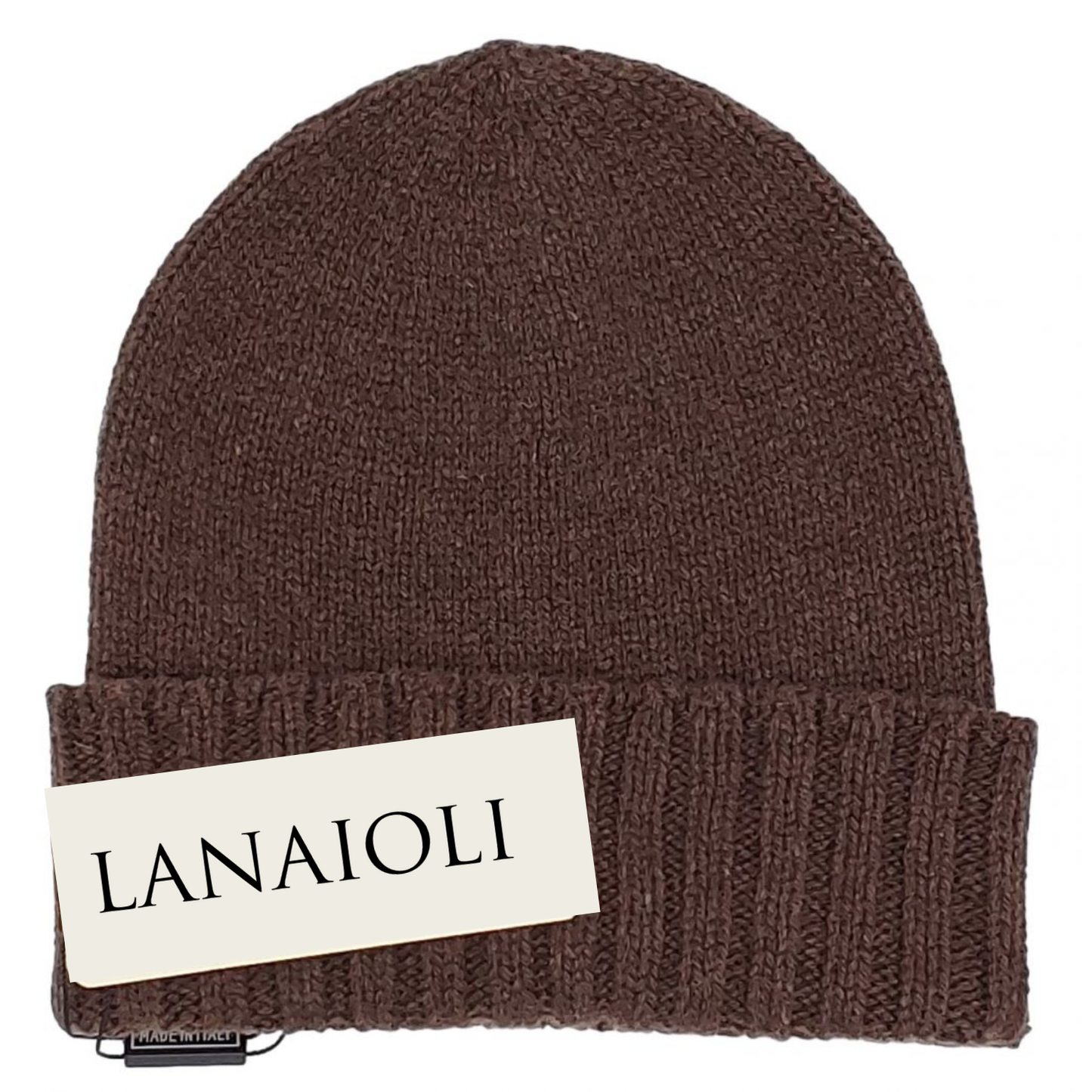 Cappello da uomo con bordo a coste in cashmere rigenerato