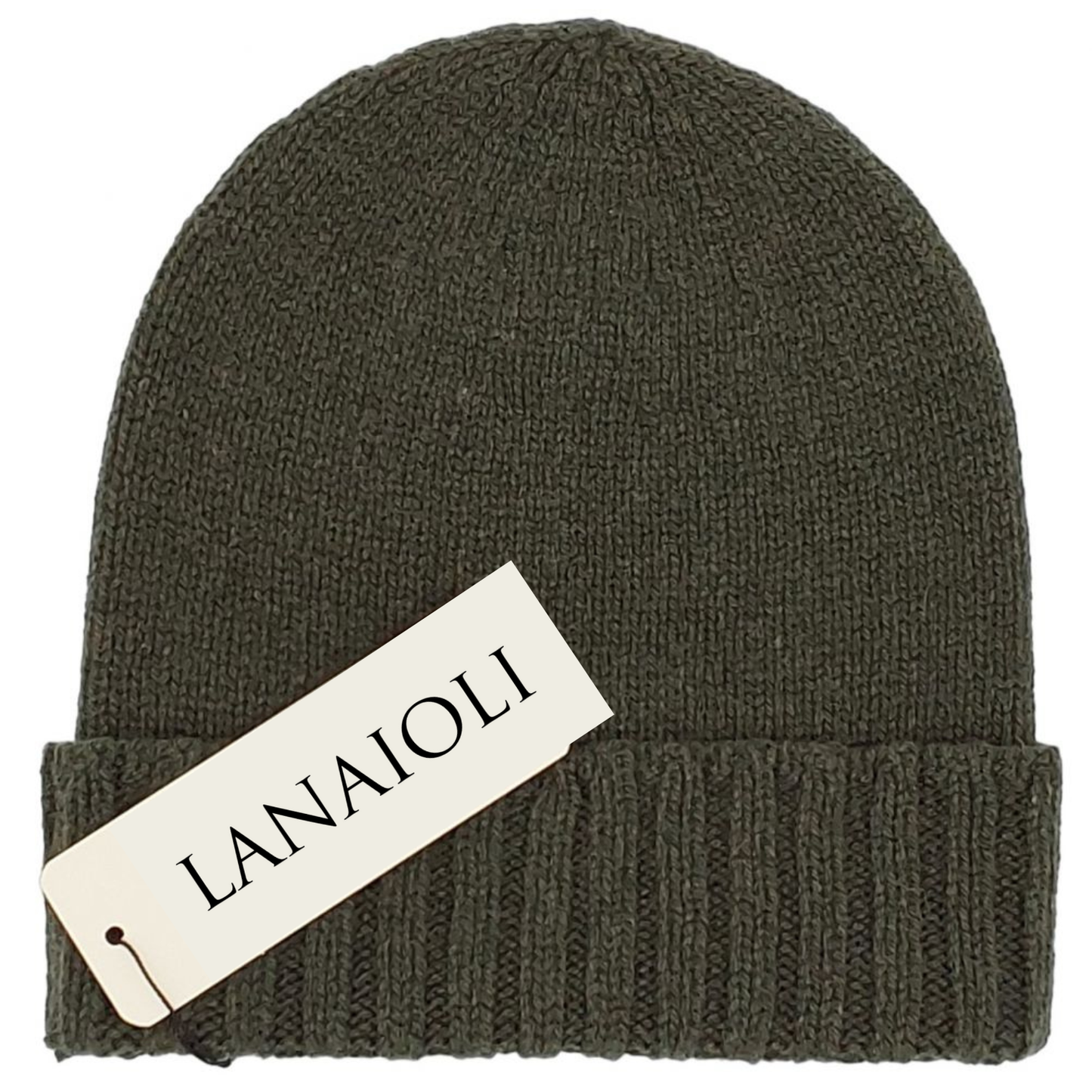 Cappello da uomo con bordo a coste in cashmere rigenerato