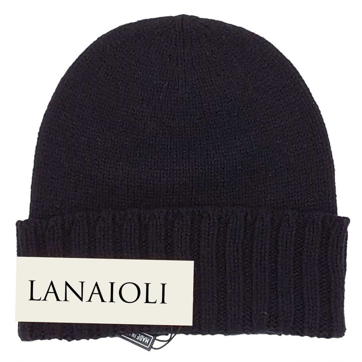 Cappello da uomo con bordo a coste in cashmere rigenerato