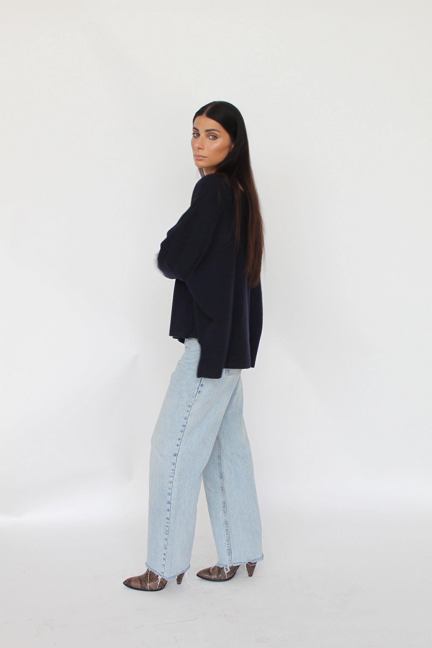 Maglione con scollo a barca in misto Cashmere - Adele 