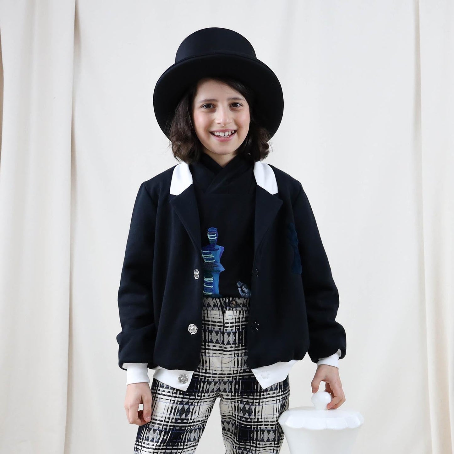 Blazer nero in felpa 