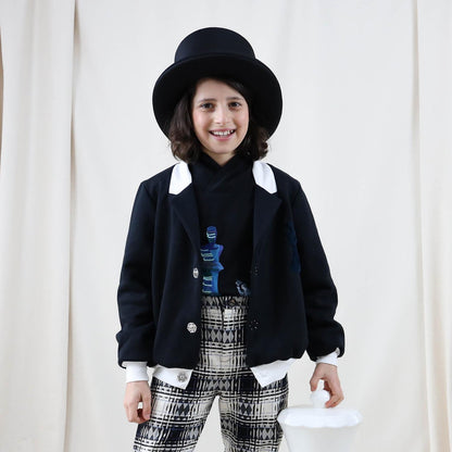 Blazer nero in felpa 