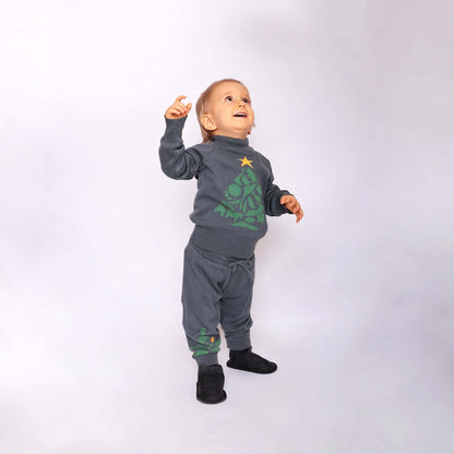 Leggings natalizi per neonati in grigio