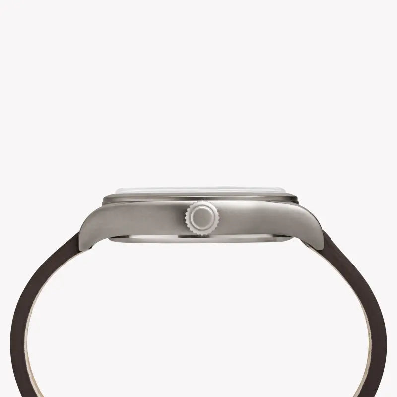 Orologio Timex da uomo in pelle marrone, quadrante bianco sporco | Tw2r38600