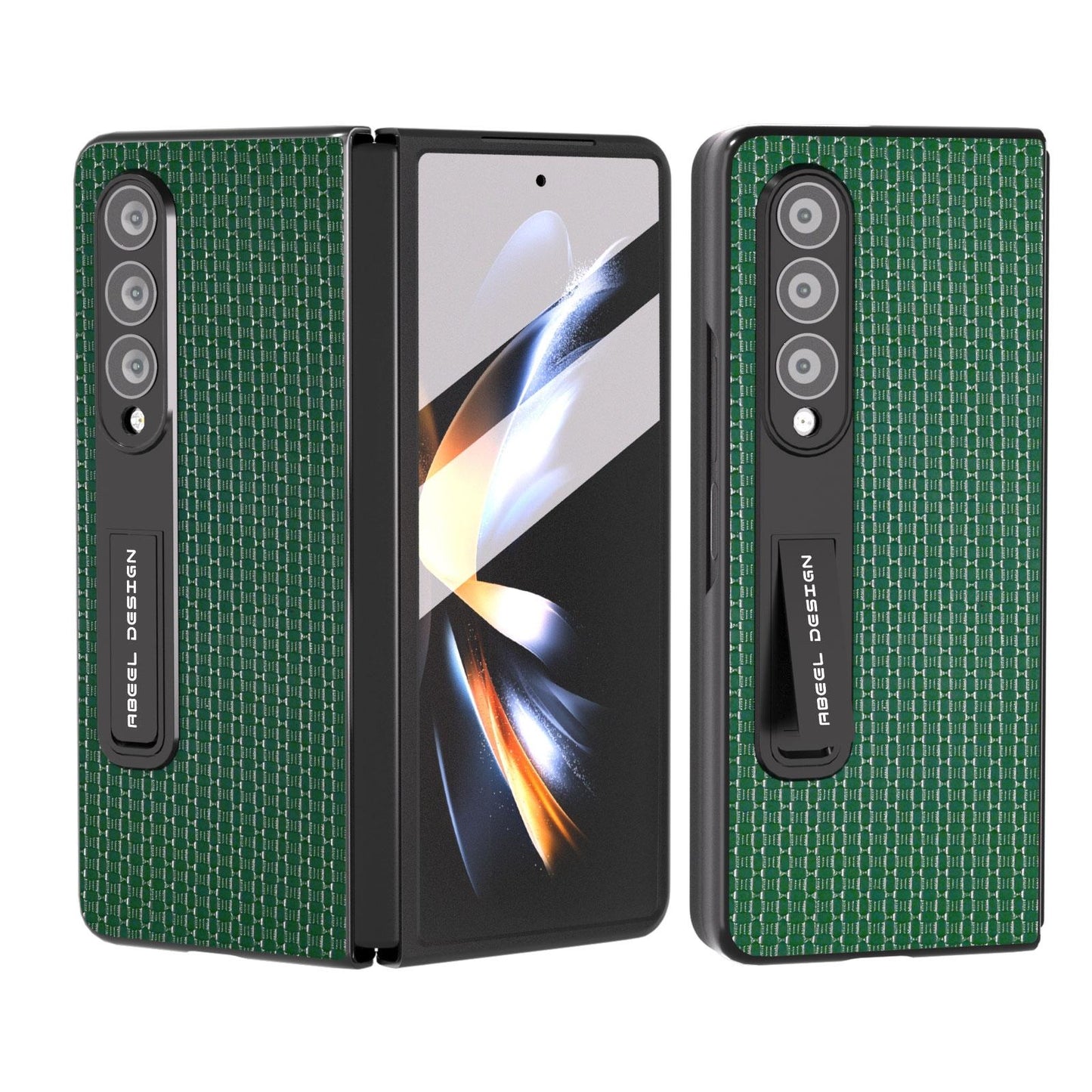Custodia in pelle premium NNEDSZ con supporto per Samsung Galaxy Z Fold 4 / 5G - Design di lusso - Verde notte