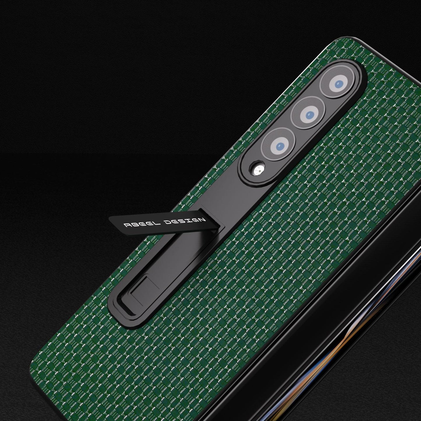 Custodia in pelle premium NNEDSZ con supporto per Samsung Galaxy Z Fold 4 / 5G - Design di lusso - Verde notte