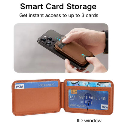 Portafoglio magnetico MagSafe NNEDSZ viola scuro con supporto - Porta carte in pelle PU per iPhone 