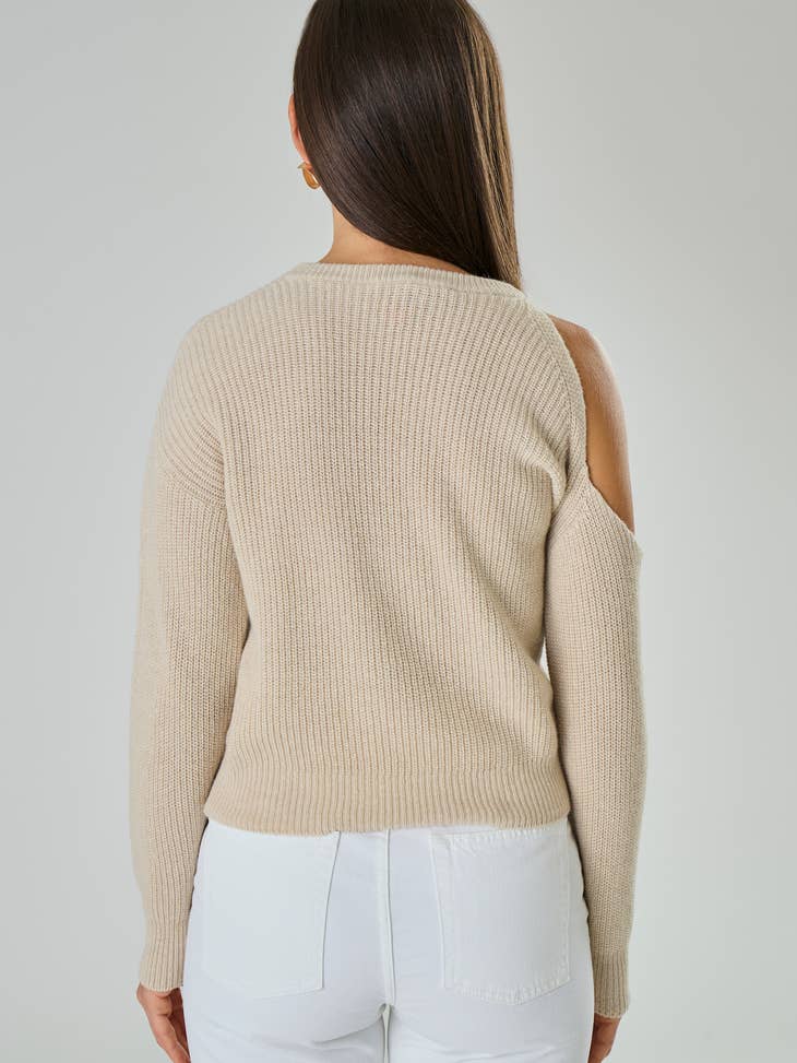 Maglia con spacco su spalla in misto Cashmere - Anastasia
