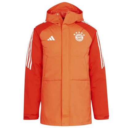Giacca parka rosso chiaro da calcio del Bayern Monaco 2024 - Adidas