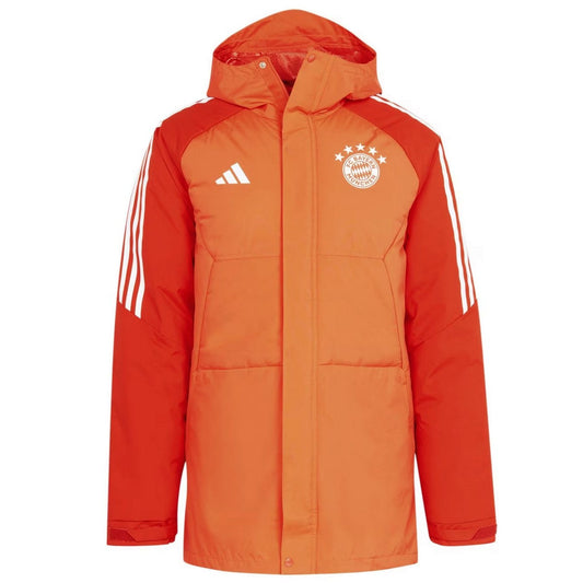 Giacca parka rosso chiaro da calcio del Bayern Monaco 2024 - Adidas