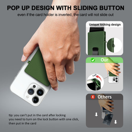 Portafoglio pop-up minimalista con fermasoldi, porta carte sottile RFID interamente in alluminio 
