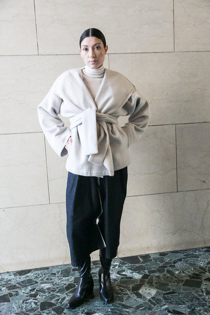 Giacca Chiara in lana bianca riciclata